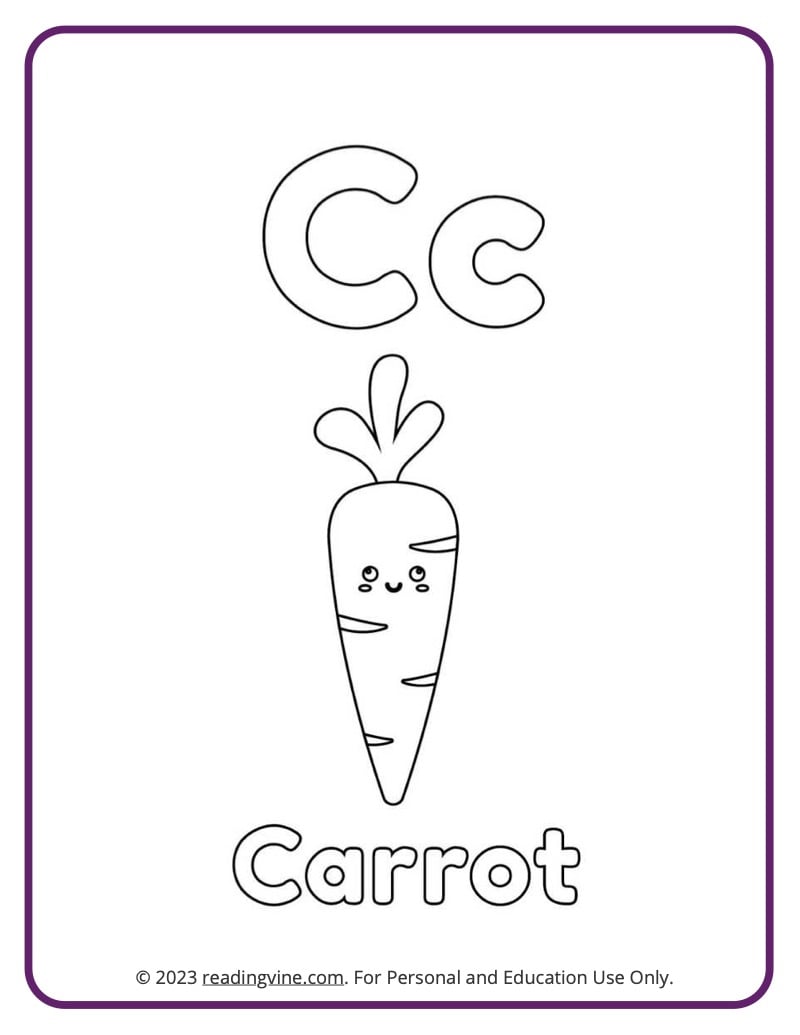 Letter c coloring pages