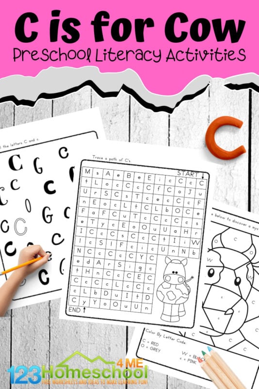 Ð free printable c is for cow worksheets and activity pack