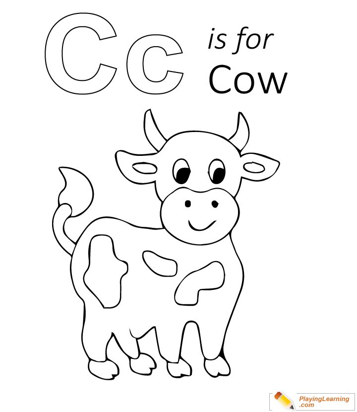 C is for cow coloring page free c is for cow coloring page