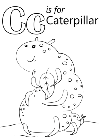 Letter c is for caterpillar coloring page free printable coloring pages