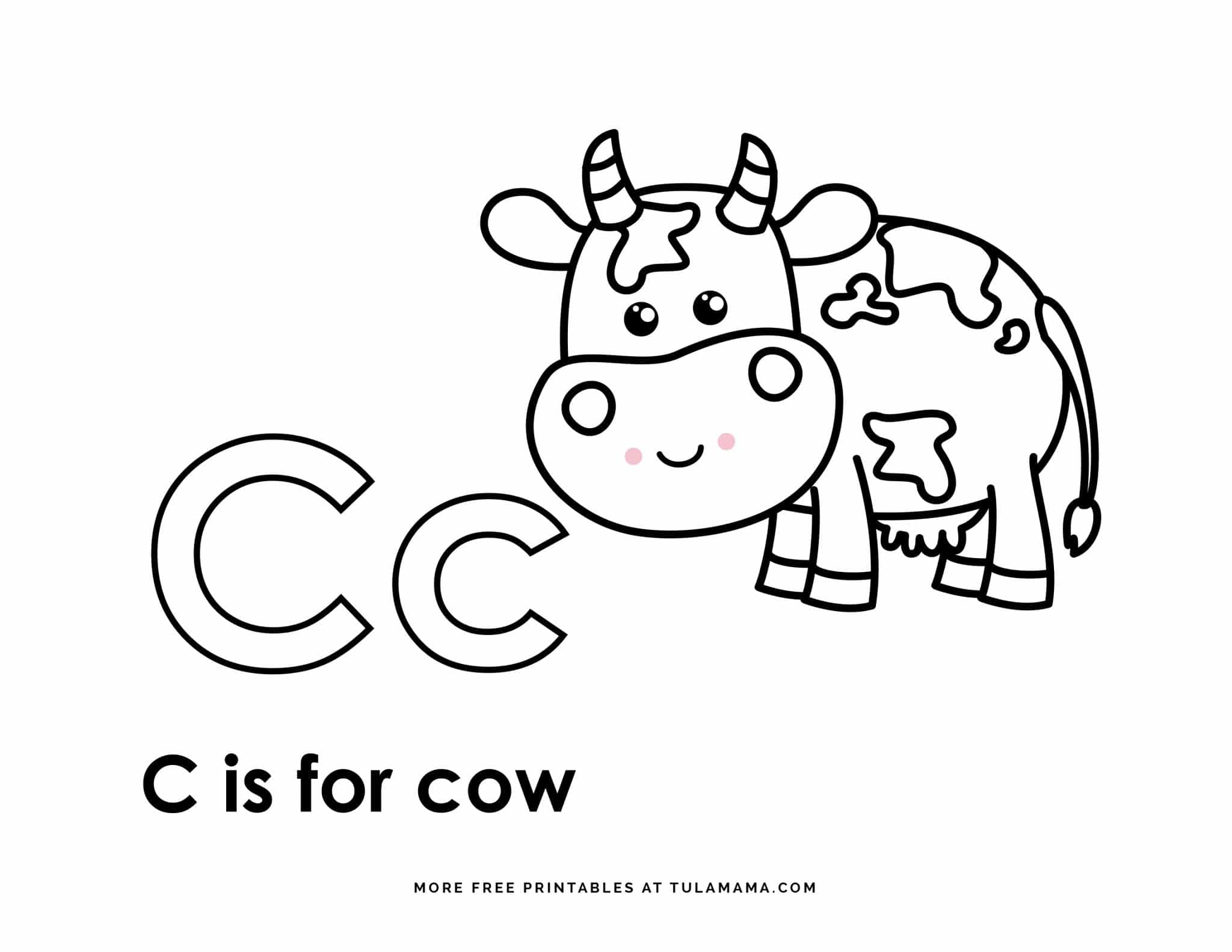 Fun free easy to print letter c coloring pages