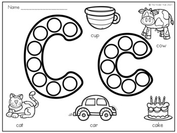 Alphabet dot marker worksheets by the kinder kids tpt