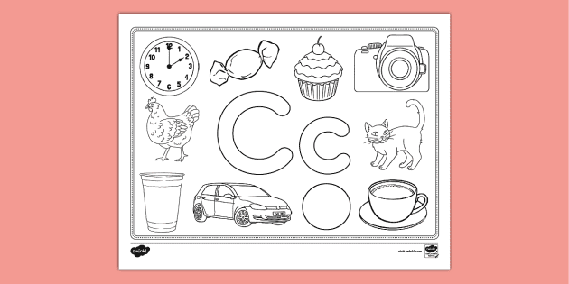 Letter c coloring page teacher