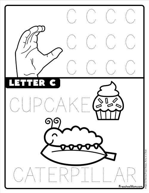 Letter c preschool printables