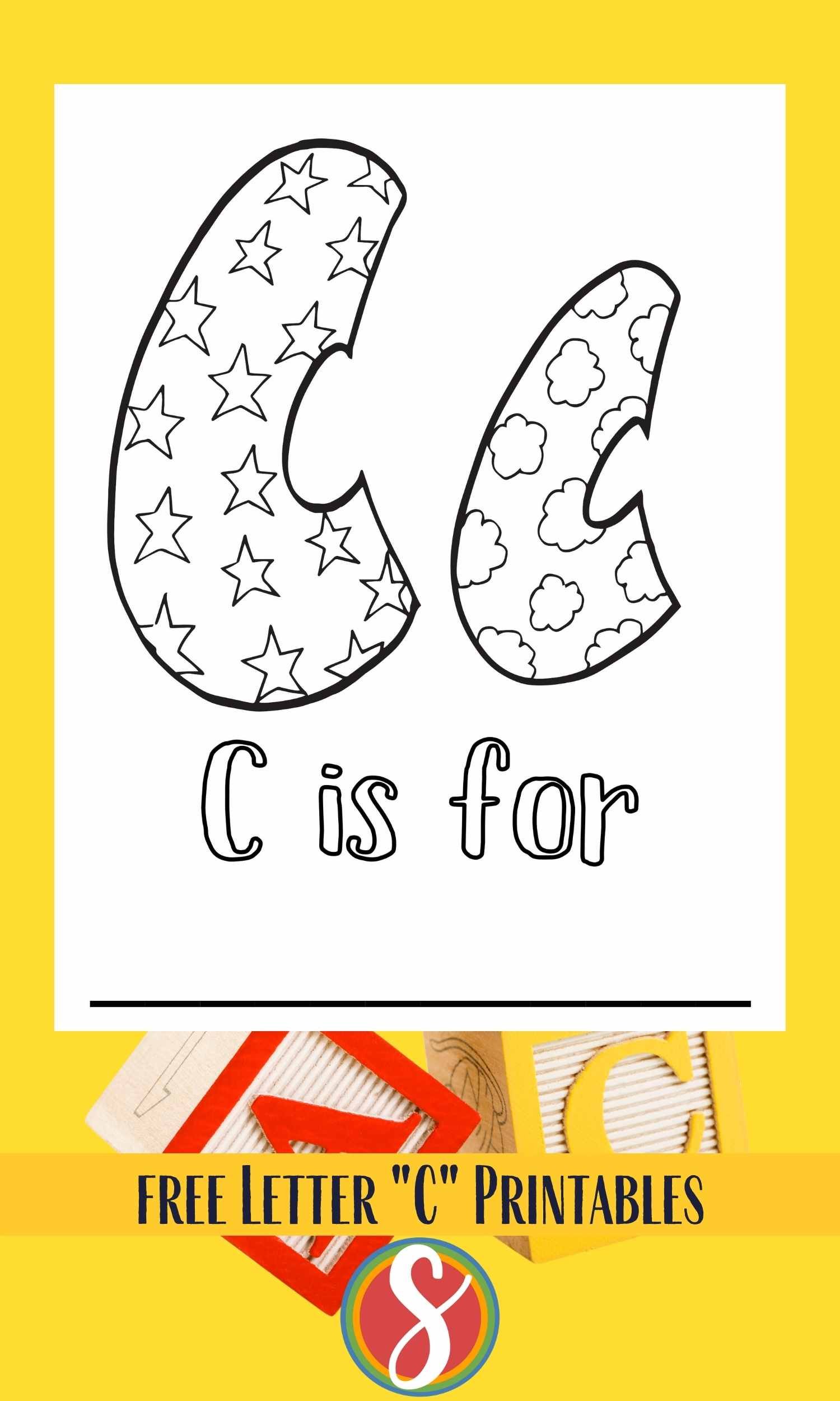 Free letter c coloring pages â stevie doodles