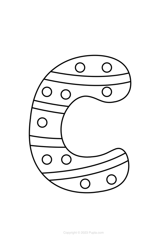 Ðï letter c with circles and lines