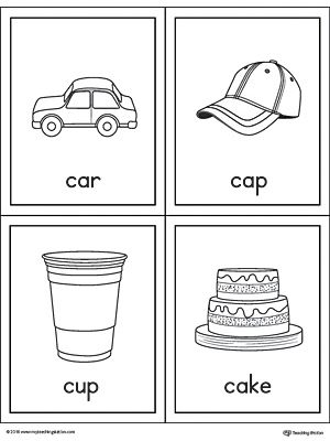 Letter c words and pictures printable cards car cap cup cake printable cards alphabet preschool alphabet phonics