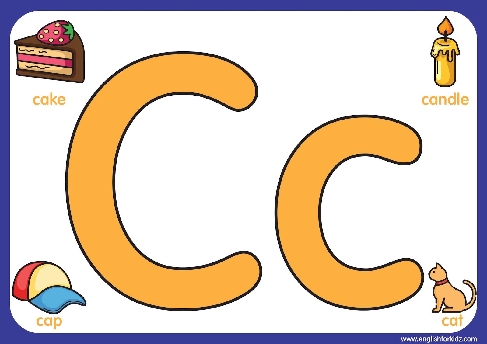 English for kids step by step letter c worksheets flash cards coloring pages