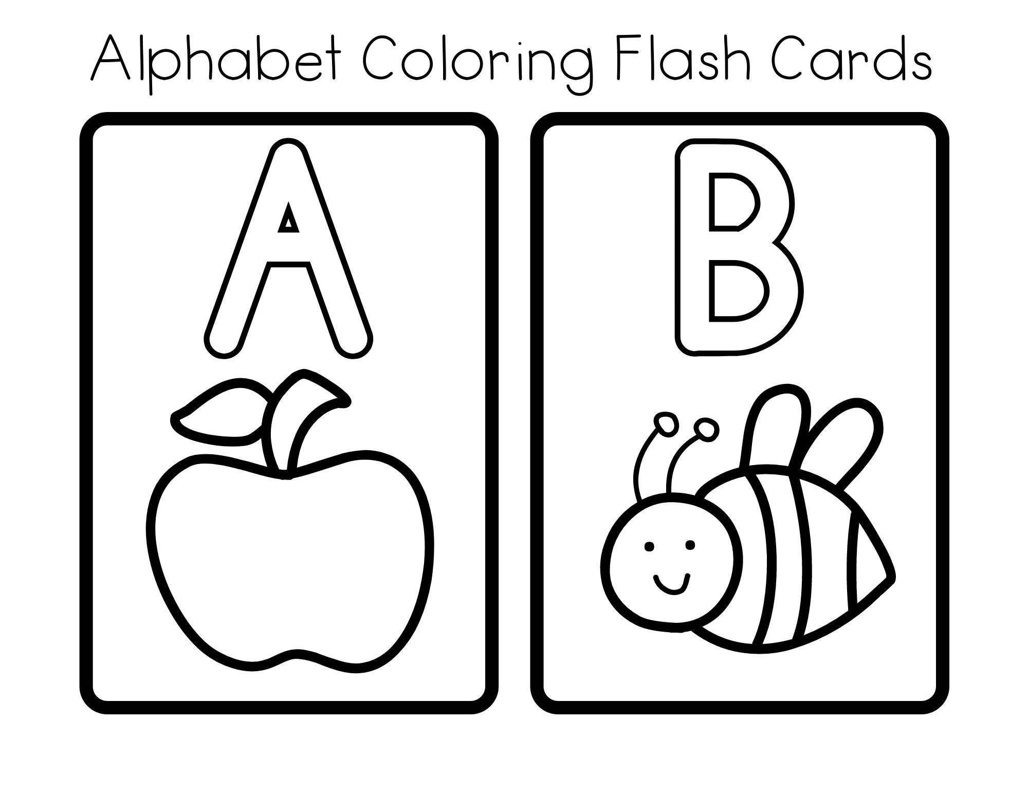 Alphabet coloring flash cards