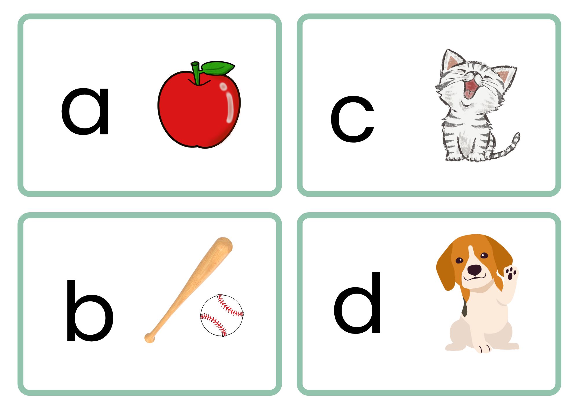 Free alphabet flashcards printable