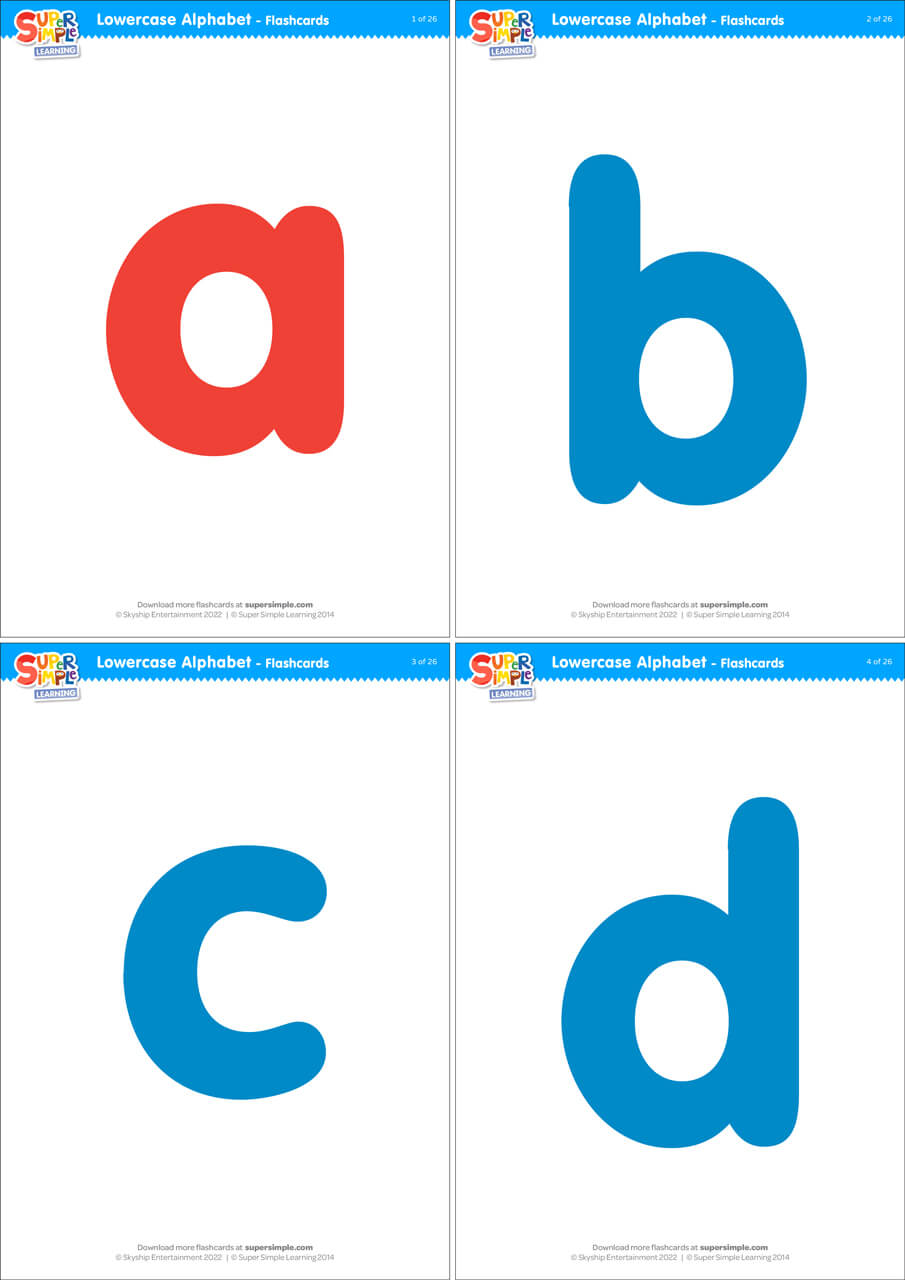 Lowercase alphabet flashcards