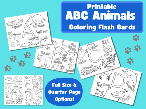 Animal abcs coloring flash cards printable animal flash cards abc coloring pages abc coloring pages fine motor practice handwriting