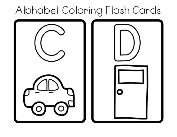 Alphabet coloring flash cards