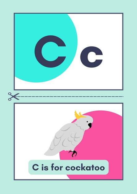 Alphabet flashcard with letter c images