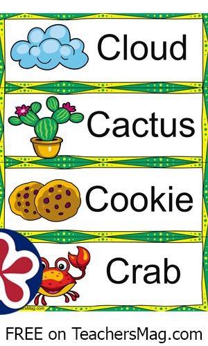 Letter c flash cards