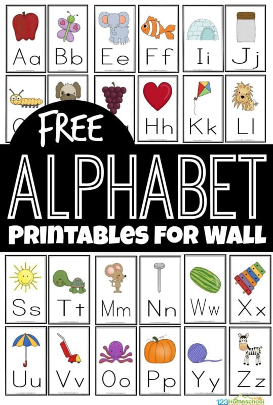 Free alphabet flashcards and printables for wall