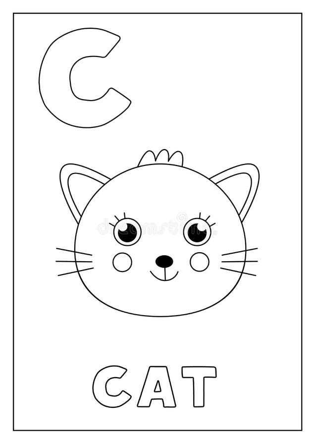 Flashcard letter c cat stock illustrations â flashcard letter c cat stock illustrations vectors clipart