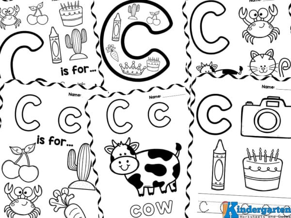 Free printable letter c coloring sheet pages for kids