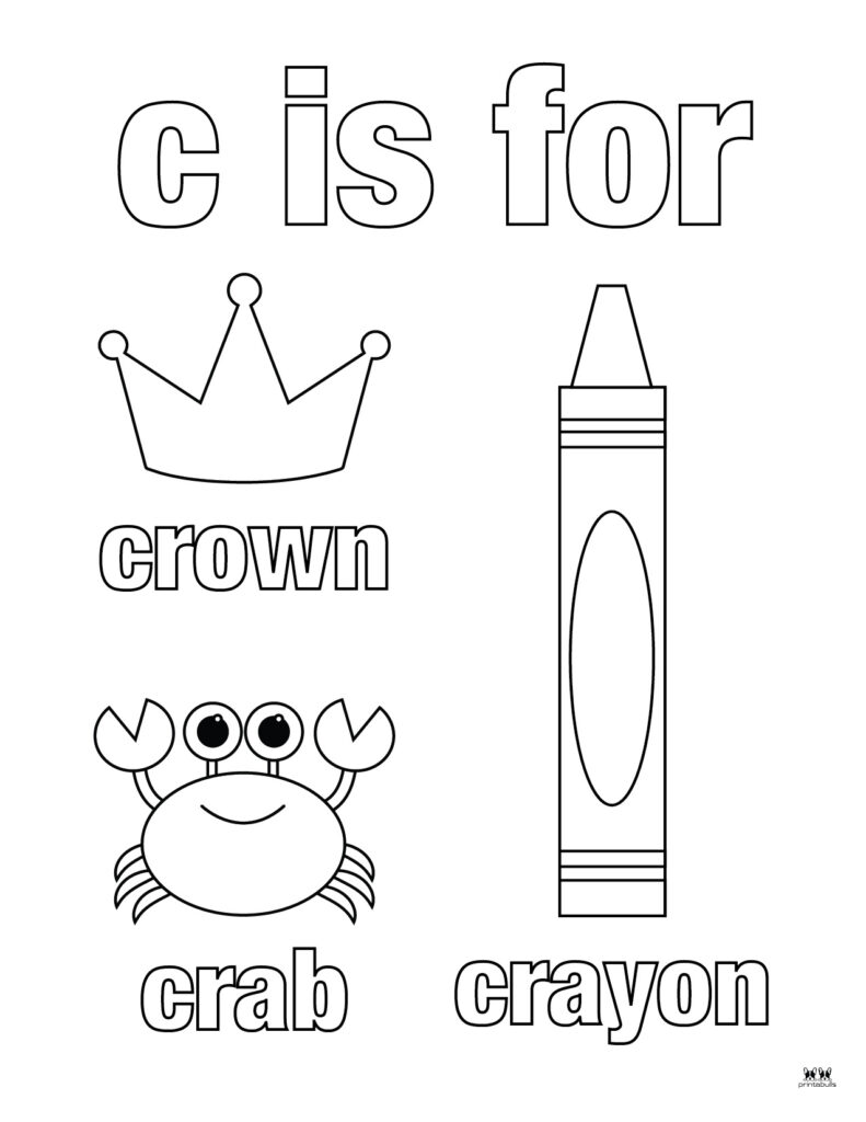 Letter c coloring pages