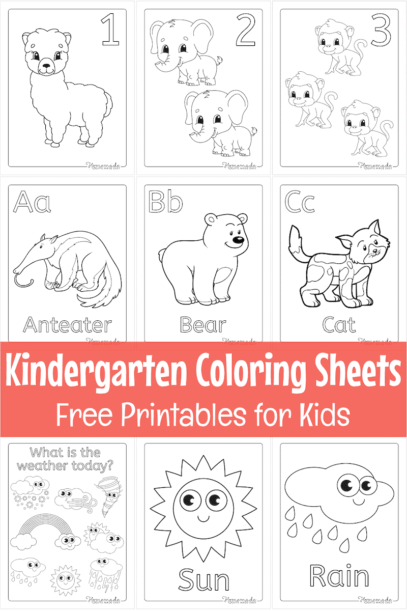 Free printable coloring sheets for kindergartners