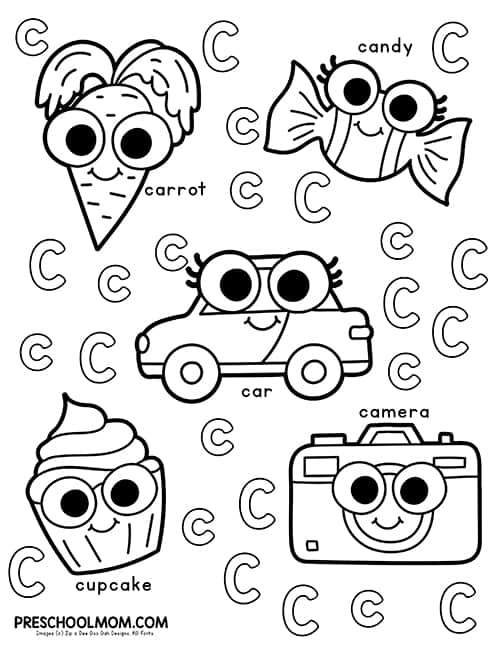 Letter c preschool printables