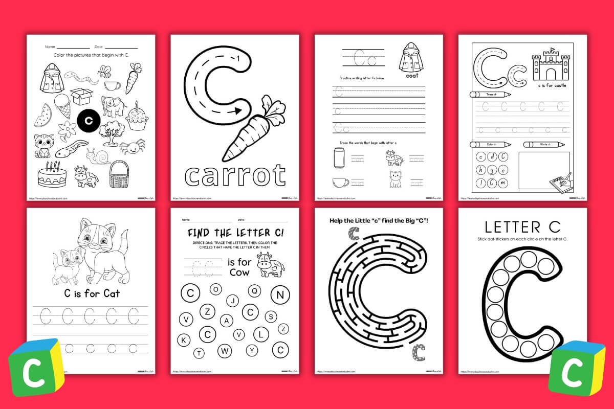 Free printable letter c worksheets