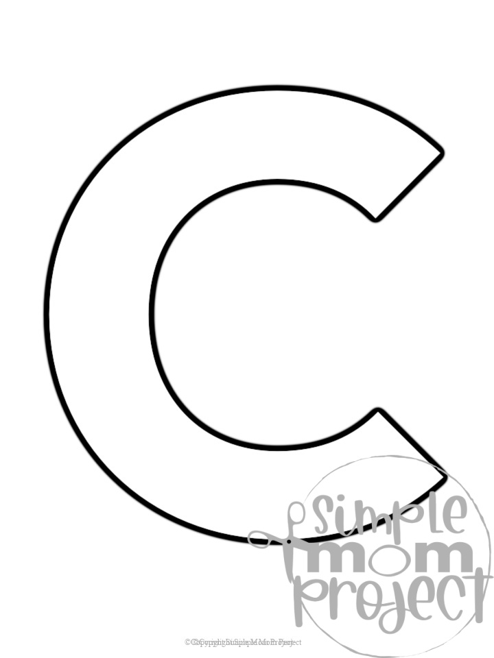 Free printable uppercase letter c template â simple mom project