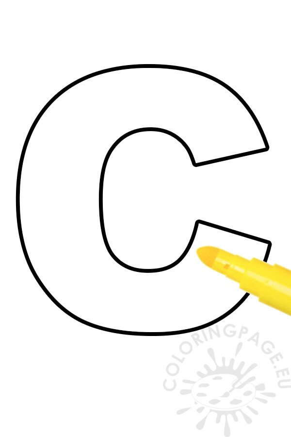 Printable letter c template coloring page