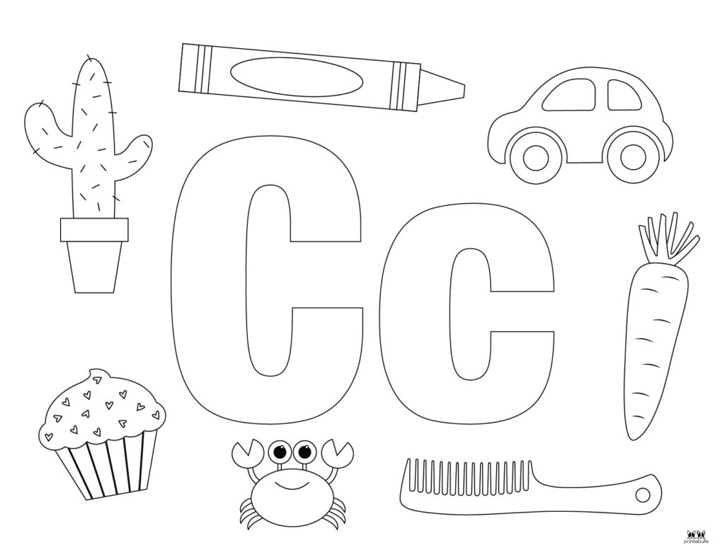 Letter c coloring pages