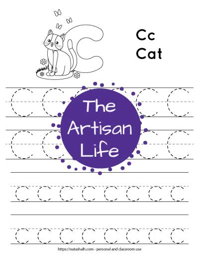 Free printable letter c tracing worksheets