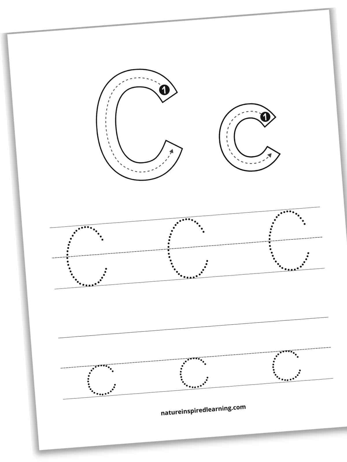 Free letter c tracing worksheets