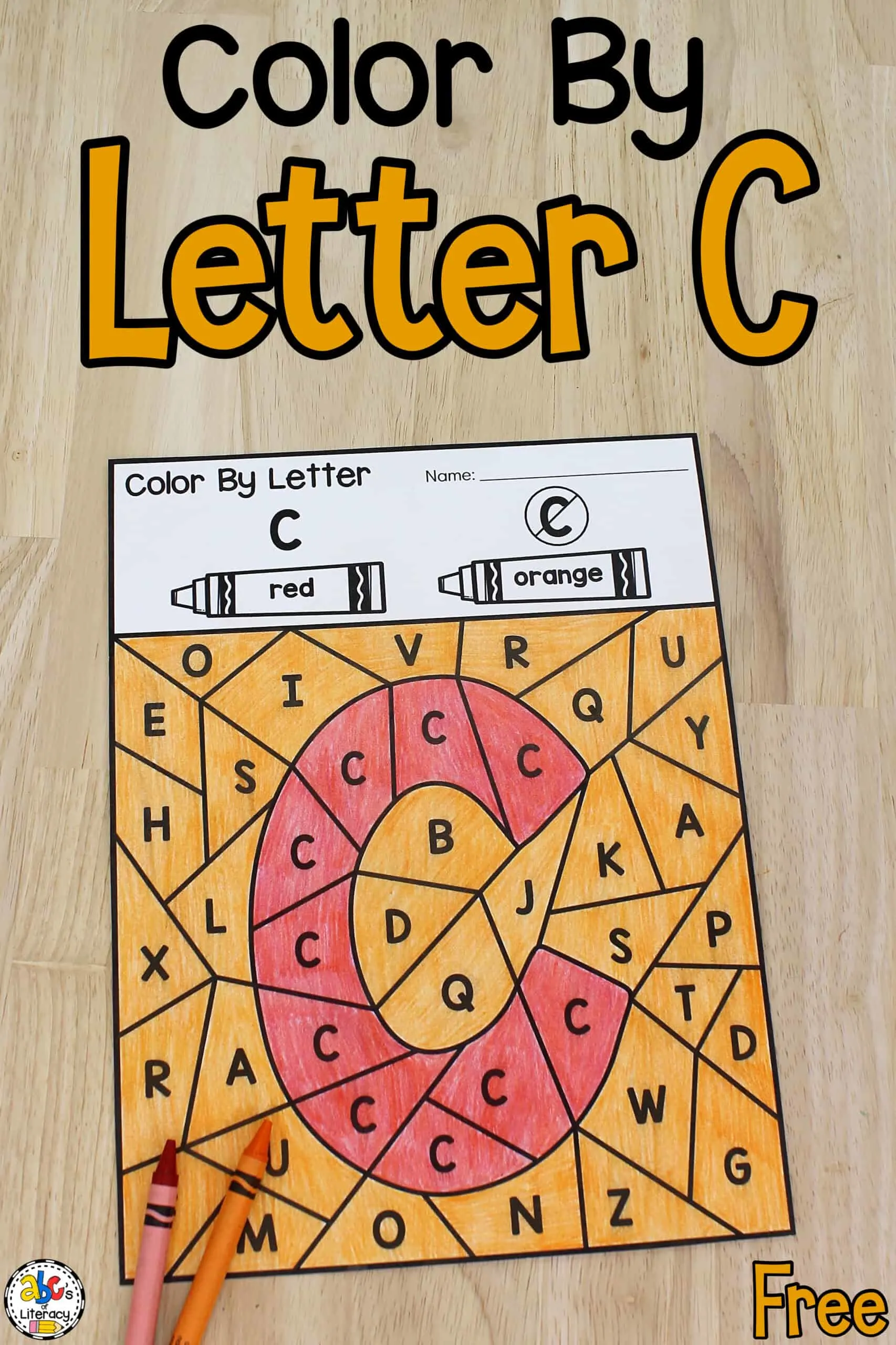 Color by letter c preschool worksheets for learning the abcs