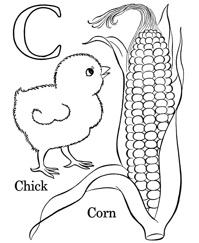 Alphabet coloring pages letter c