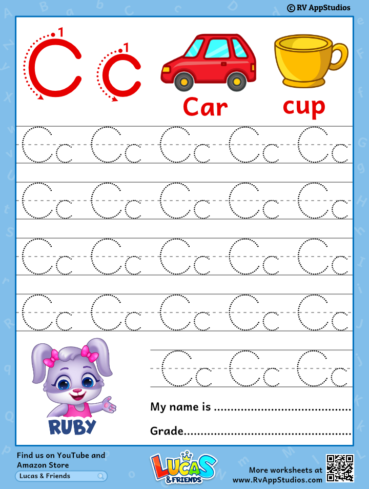 Alphabet cc letter printable letter cc tracing worksheets