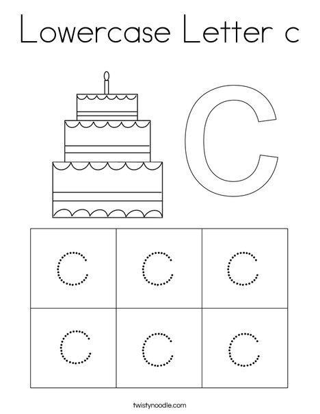 Lowercase letter c coloring page