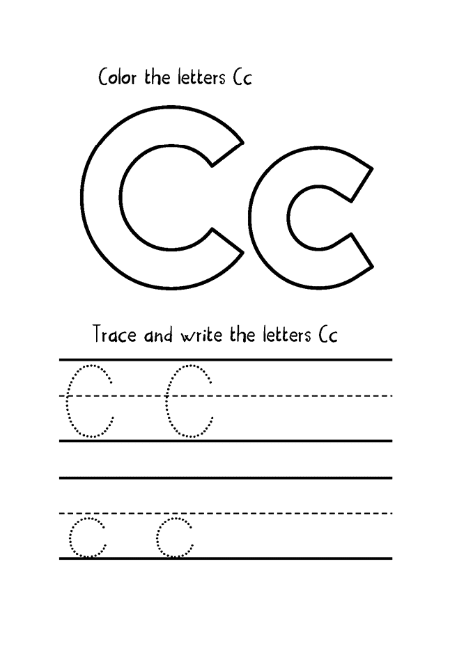 Free letter c worksheets for kids