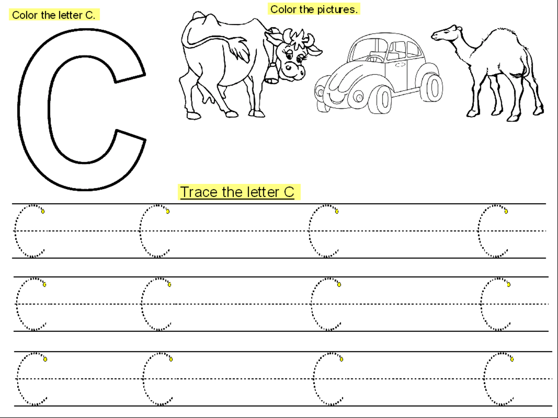 Trace the letter c worksheets activity shelter printable alphabet worksheets letter c worksheets kindergarten letters