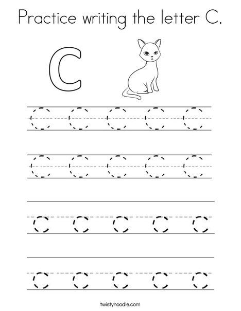 Practice writing the letter c coloring page writing practice alphabet worksheets lettering