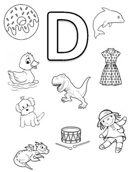 Letter d coloring tpt