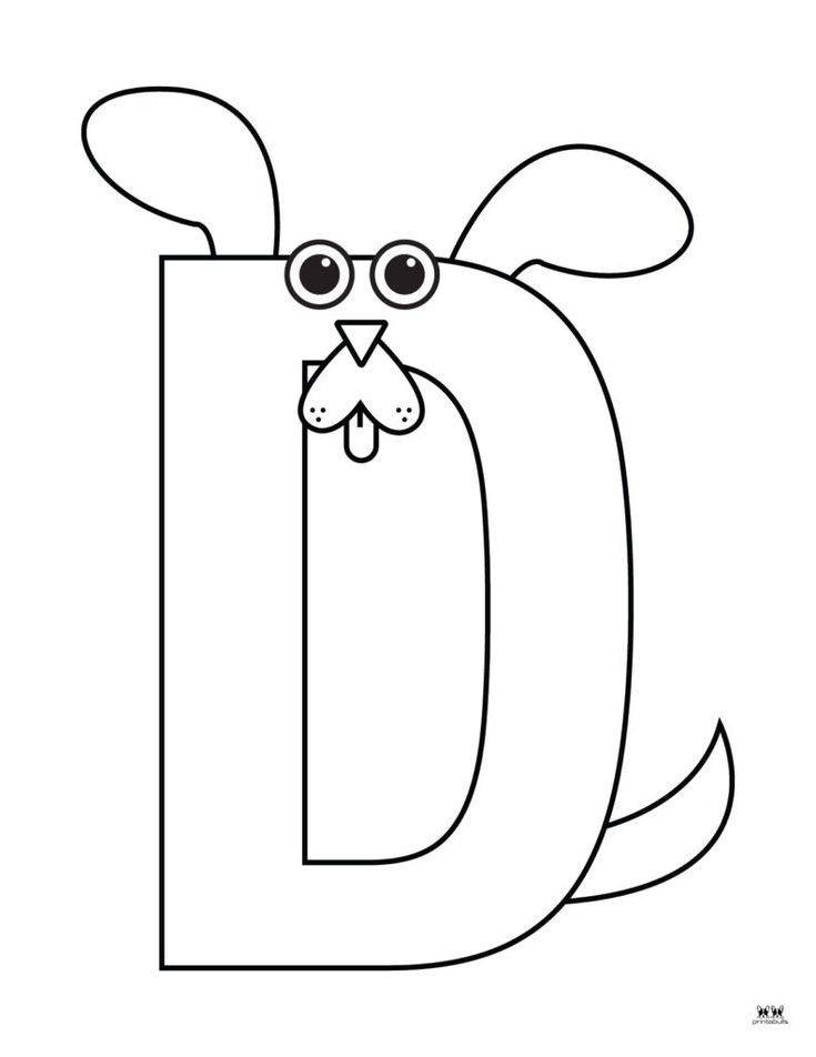 Letter d coloring pages