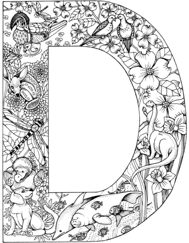 Letter d coloring page free printable coloring pages animal coloring pages printable coloring pages alphabet coloring pages