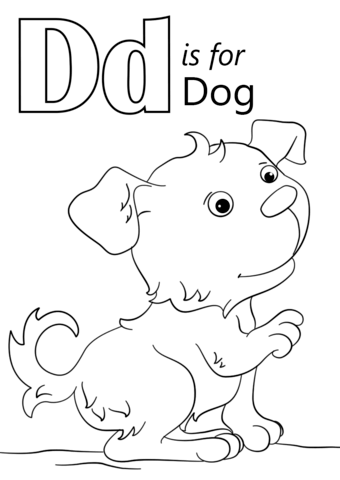 Letter d is for dog coloring page free printable coloring pages