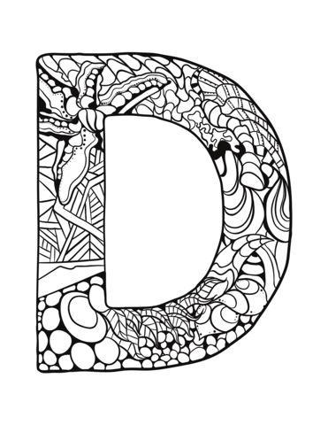 D zentangle coloring page