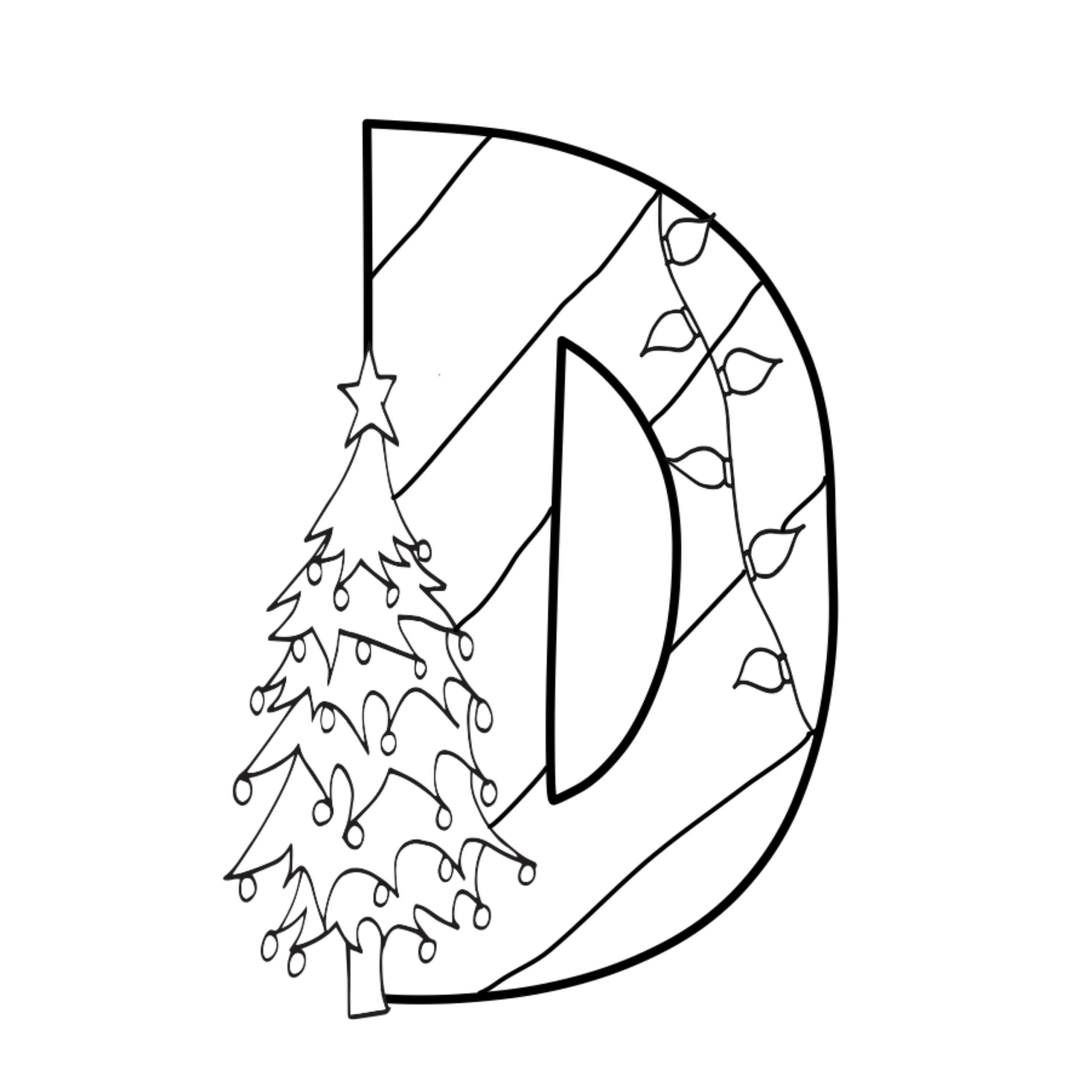 Christmas letters coloring book a digital printable book pages to print color a page for each letter plus christmas elements