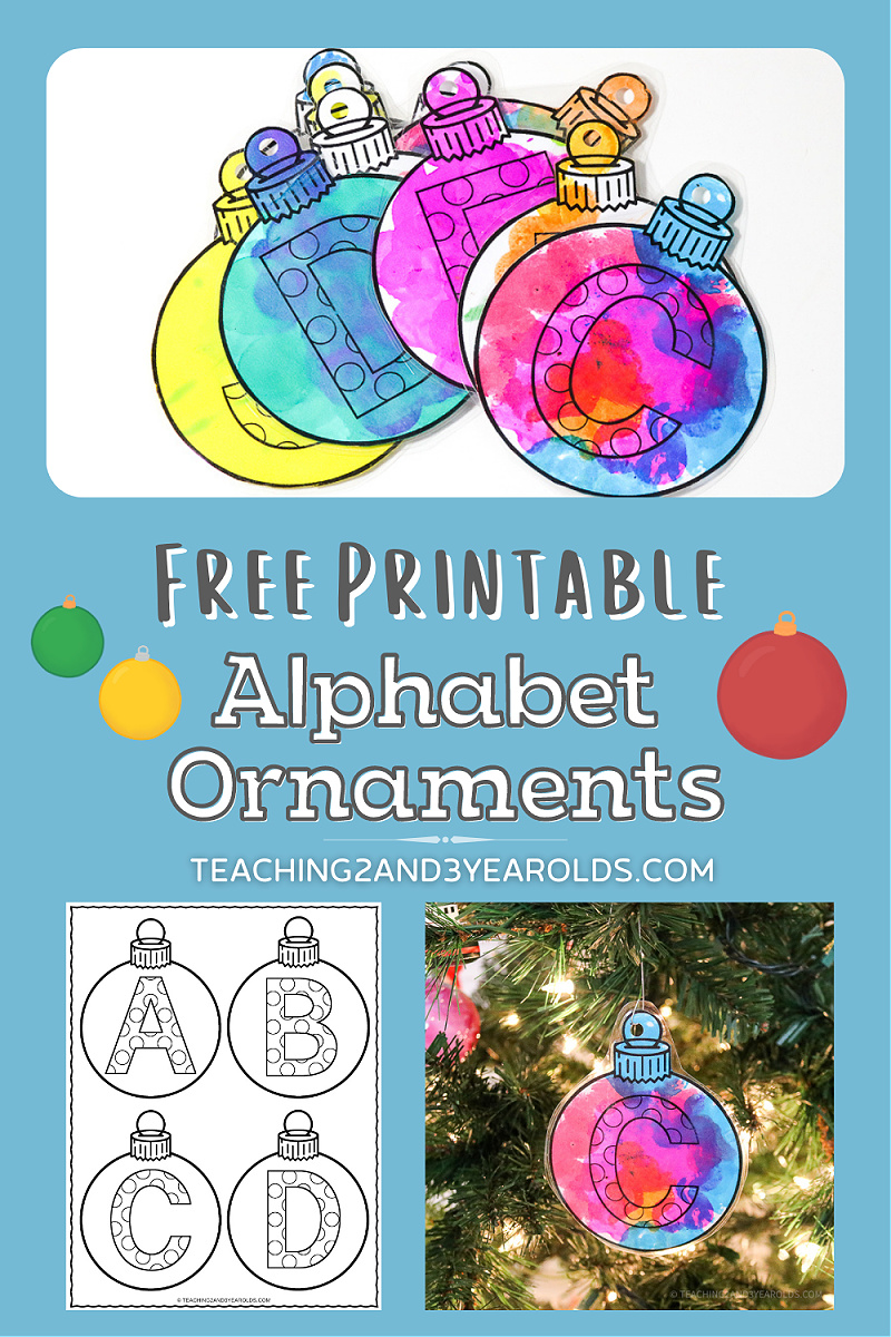 Alphabet christmas ornament printable freebie