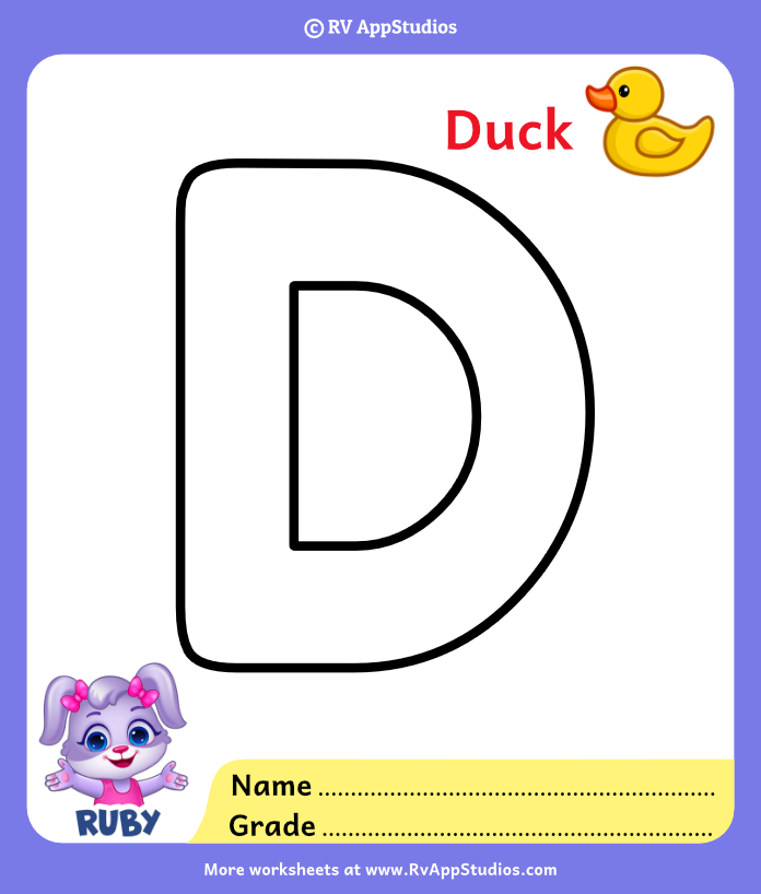 Letter d coloring pages