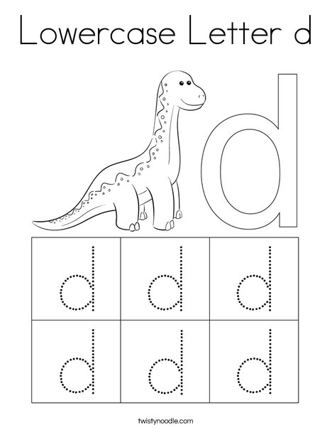 Lowercase letter d coloring page