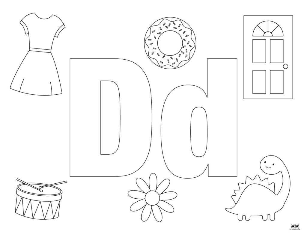 Letter d coloring pages