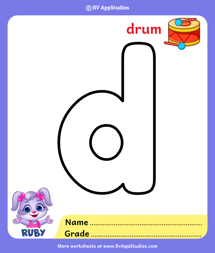 Alphabet d coloring pages