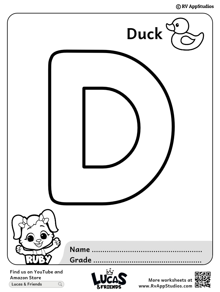 Letter d coloring pages